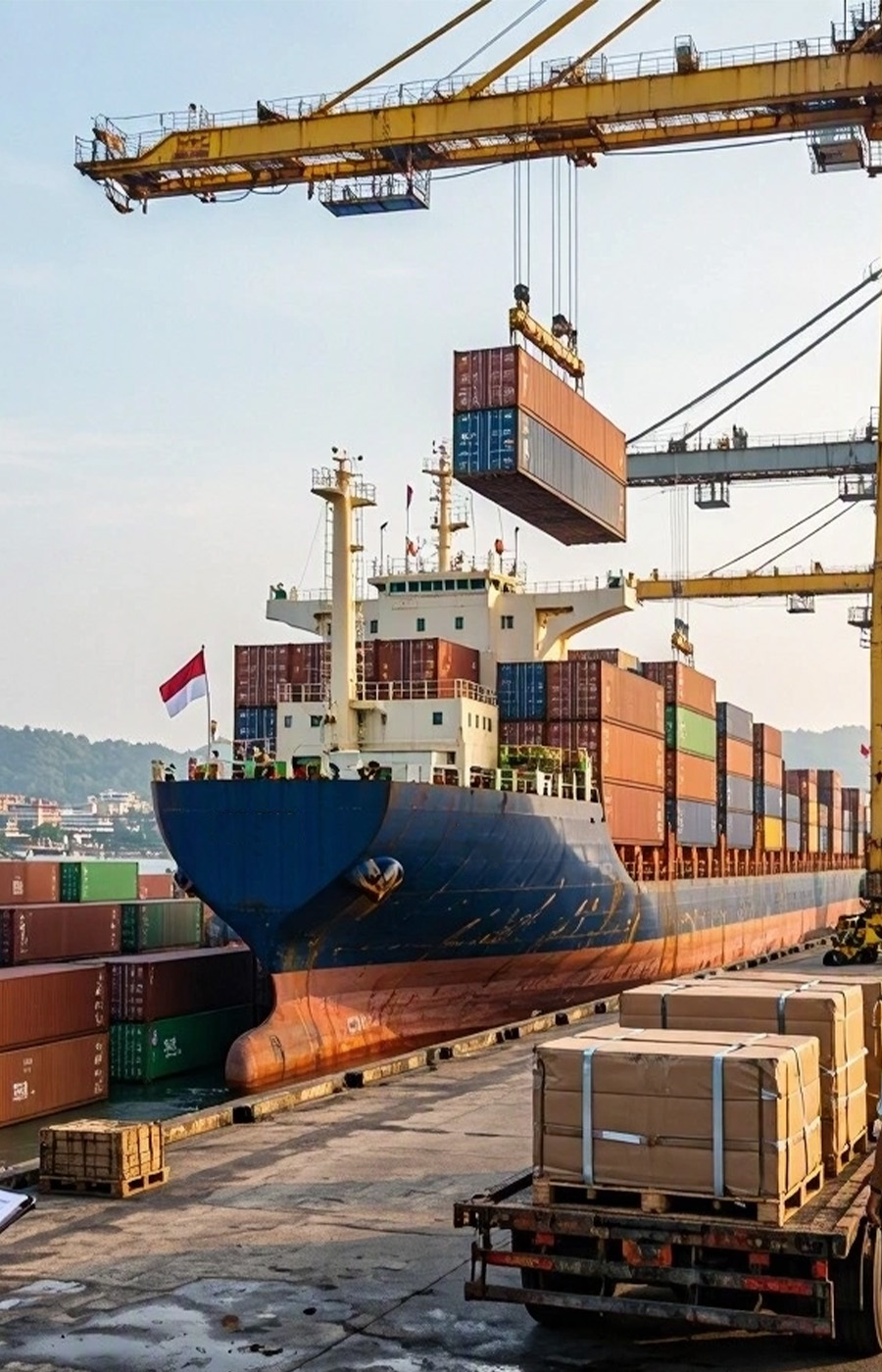Consolidated wholesale lots in port storage